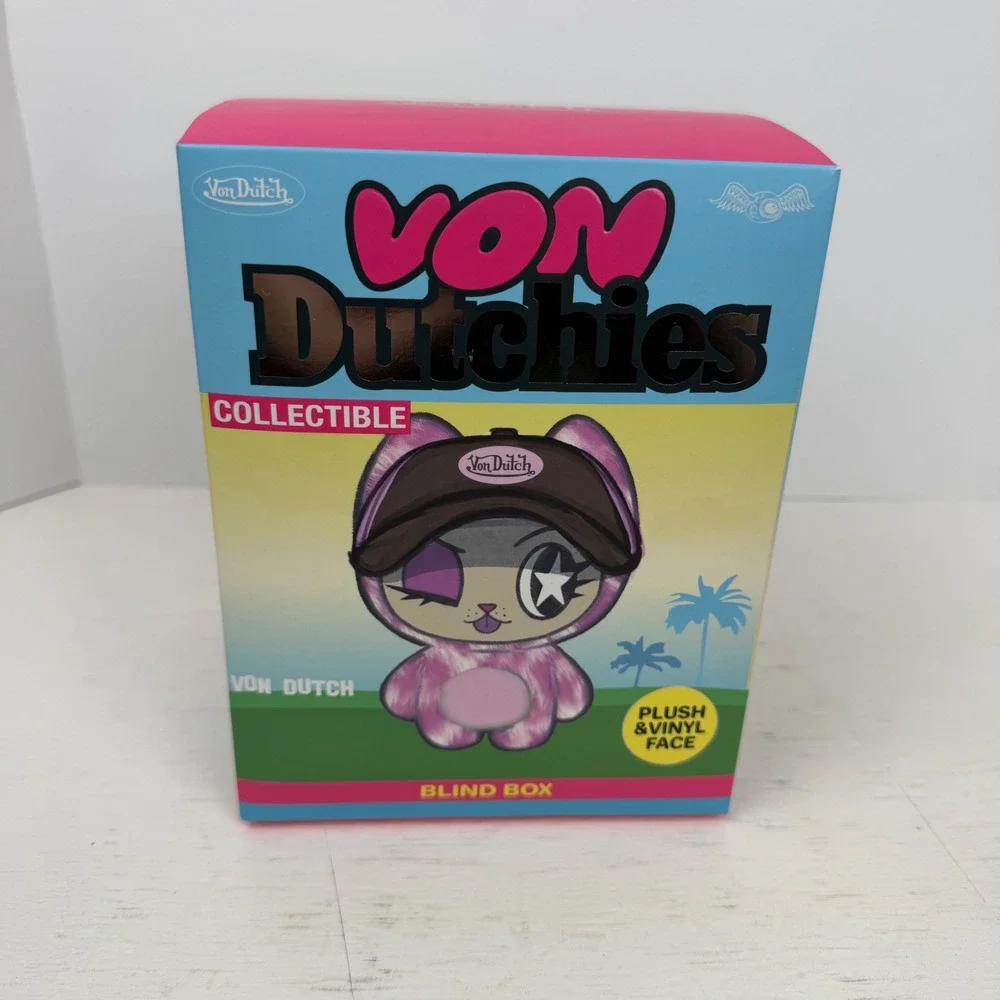Von Dutchies Harley Collectible Plush Vinyl Face Leopard Print Keychain Box